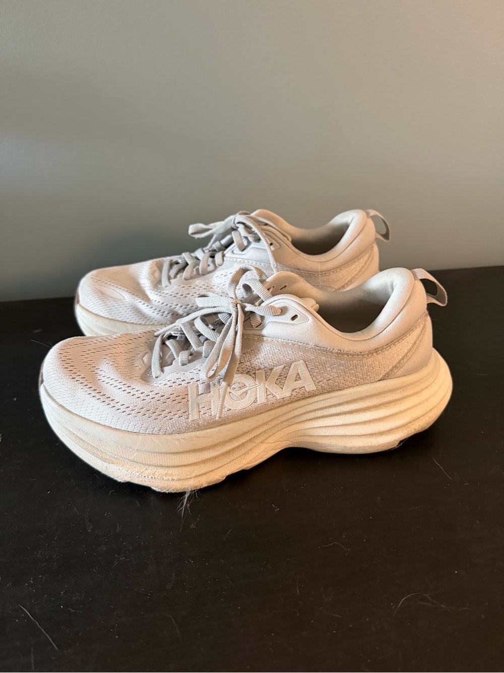 Hoka OneOne Bondi 8 in Lunar Rock Nimbus Cloud *ORIGINAL INSOLES NOT INCLUDED* - Picture 3 of 9